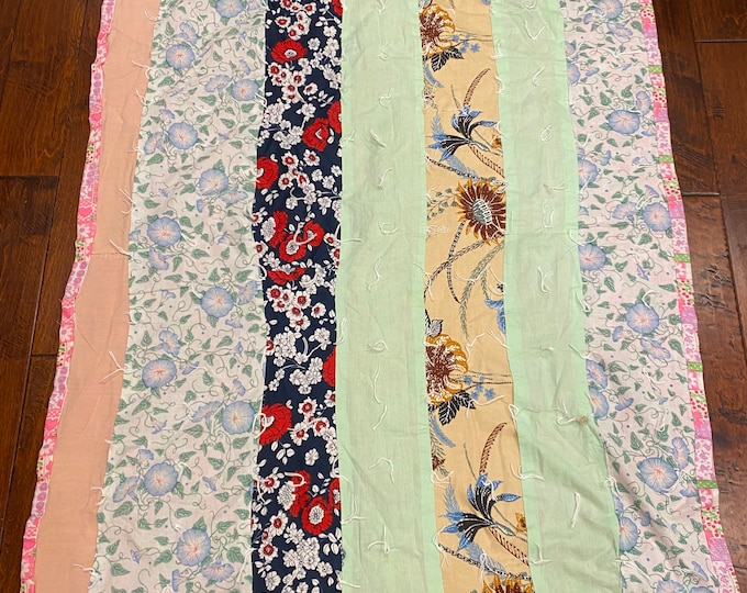 Handmade Cotton Pink Baby Quilt Baby Blanket Bedding Patchwork Hand Tied
