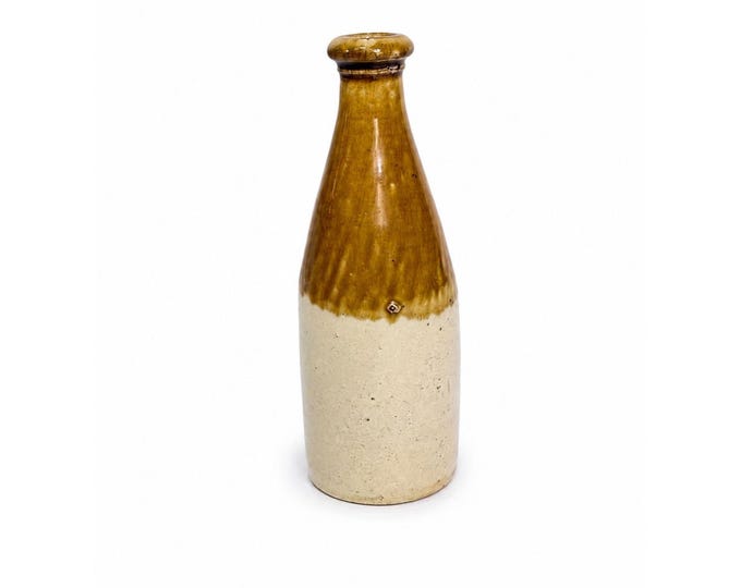 Pottery Bottle Antique 1880s Grosvenor Stoneware Ginger Beer Glasgow Scotland #13 Ceramic Cottage Core Farmhouse Granny Core Primitive
