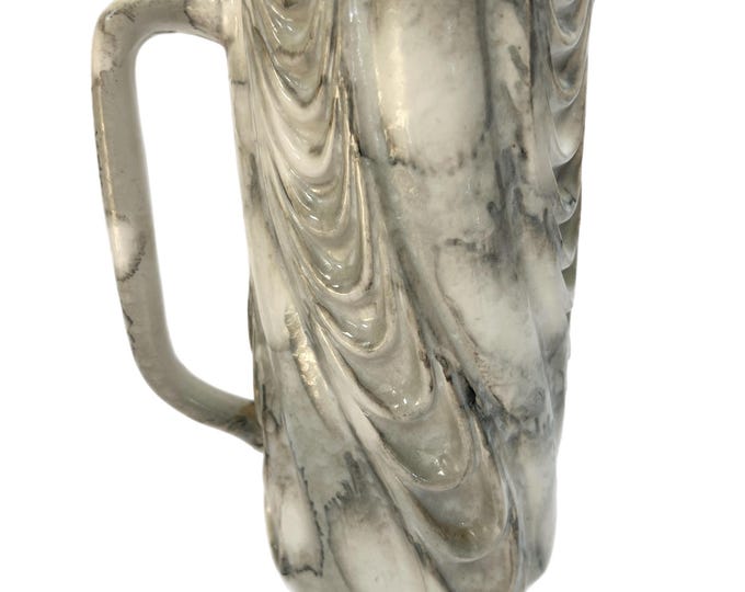 Vintage | Mid Century | Sparta Inarco Japan Pitcher or Vase - E 3063 Japan Marble Black & White Swirl Design | Kitchenware | Serving Barware