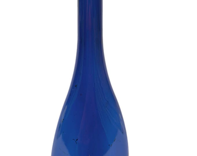 Vintage |  Cobalt Blue Bottle Decanter |  Long Neck Art Glass  | Vintage Decor | 2597 | Garganega Pinot Grigio Delle Venezie Italy Italian