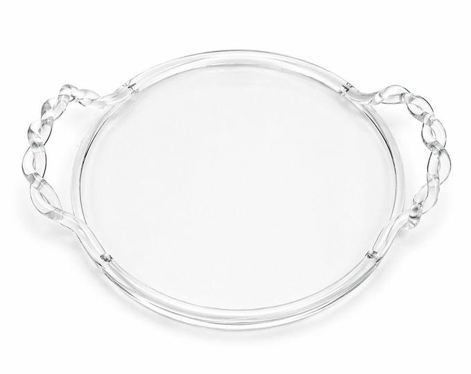 Vanity Boudoir Bar Serving Tray Vintage 1960s Dorothy Thorpe Style MCM Lucite Acrylic Mid Century Retro Braided Handle Barware Unique Home