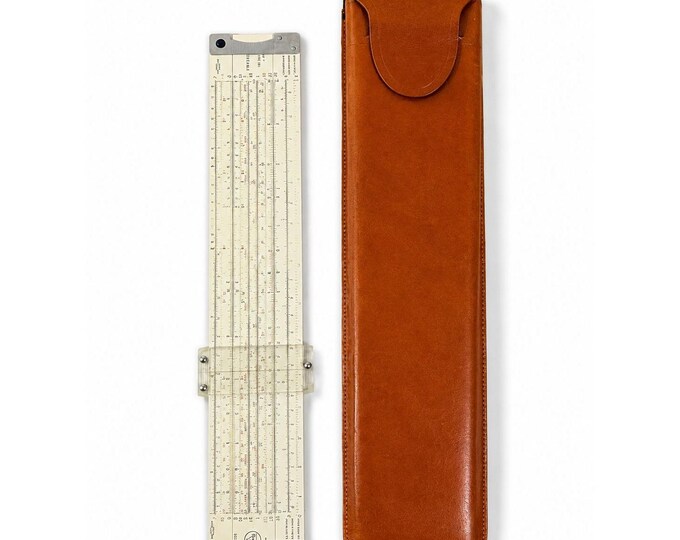Slide Rule Vector Type 1959 Pickett Model N4- T Log Dual Base (Moog Synthesizer) Leather Case
