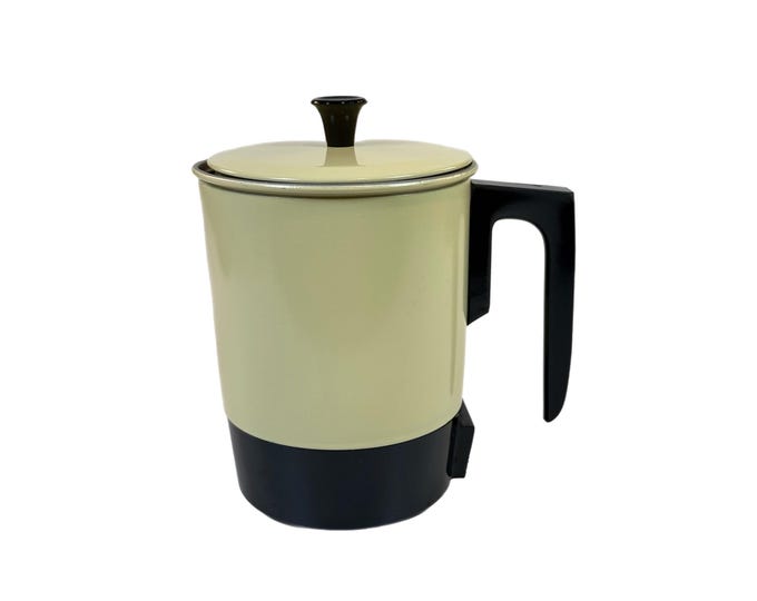 West Bend Hot pot | Model HB 400 4 Cup Almond | Enameled Aluminum | Coffee Water Hot Dish Small Appliance | Camping Travel Electric Cord