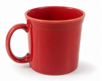 Kaffee Tee Tasse Tasse Scarlet Red Fiesta Ware 8oz 3 5/8 in Homer Laughlin Vintage Küche Ersatz Porzellan Steinzeug Sammlerstück