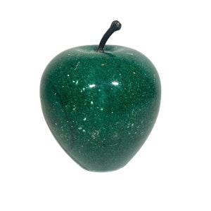 Vintage | Green Alabaster Marble Stone | Paperweight | Realistic Stem