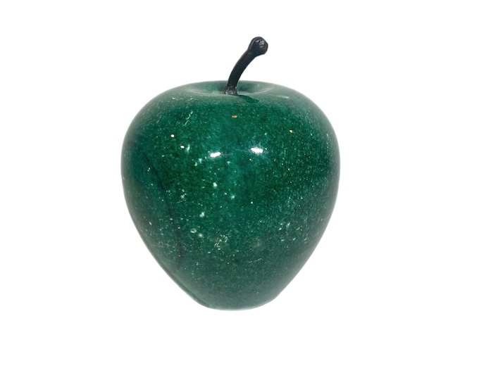 Vintage | Green Alabaster Marble Stone | Paperweight | Realistic Stem