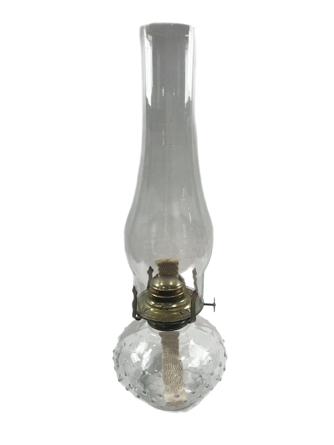 Vintage Lamplight Farms Glass Hurricane Oil Lamp Raised Dot