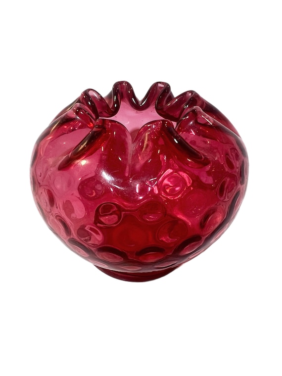 フェントン　コインドット　クランベリーフリルボウル　お値下げ中 専用 フェントン/Fenton U.S.A. クランベリーピンク コイン