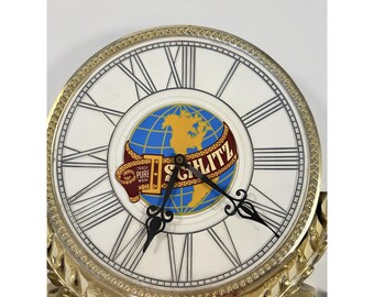 Wall Mounted Clock Schlitz Beer 1977gold Display Sign Back Lit
