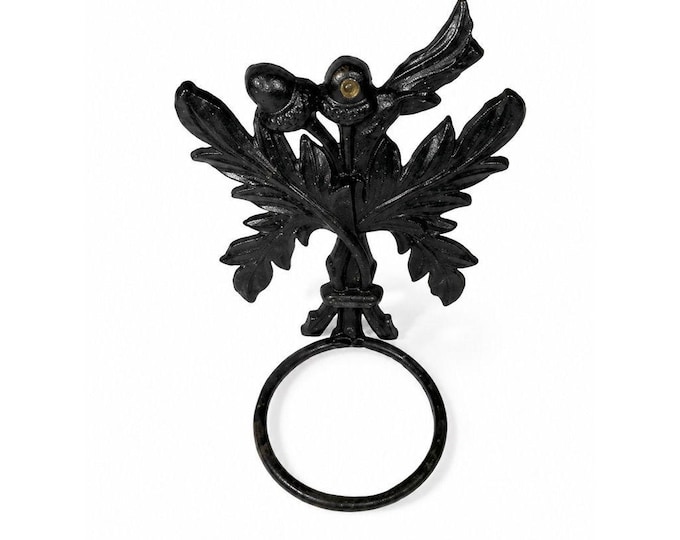 Wall Bracket Cast Iron Floral Flower Pot Holder Sconce Leaf Acorn Motif Vintage Antique Outdoor Home Decor Decorative Accents