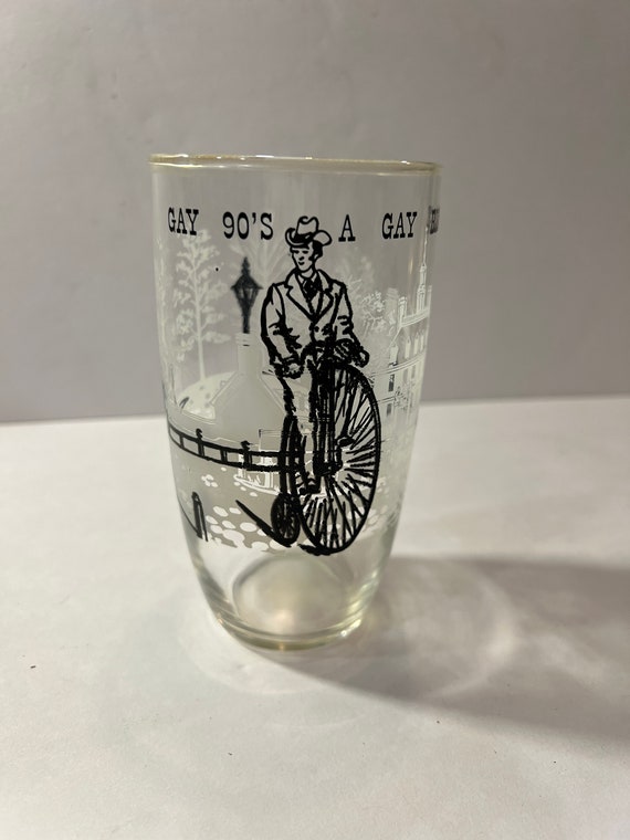 Vintage Mid-century 50's Gay 90s Drinking Glass Vintage - Federal Glass  Unibike Man Colonial Scene - Etsy