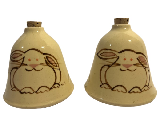 Pair Kovack | Bunny Bunnies | Salt and Pepper | NC Seagrove Pottery | Circa 2000 Numbered 36/45 | North Carolina pottery | Studio Pottery