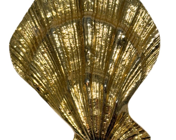 Vintage | Gay Boyer | Gold Tone | Seashell Sea Shell Belt Buckle | Scarf Clip Ring | Necklace Pendant | Coastal Grandma | Gifts for her