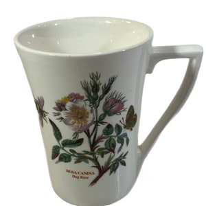 Portmeirion Botanischer Garten Mandarin Tasse Rosa Canina Hund Rose Schmetterling England