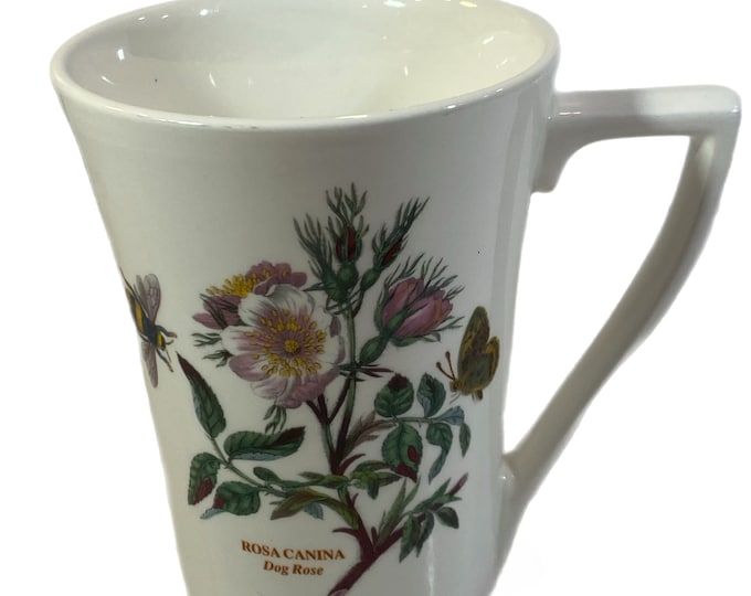 Portmeirion Botanic Garden Mandarin Mug Rosa Canina Dog Rose Butterfly England