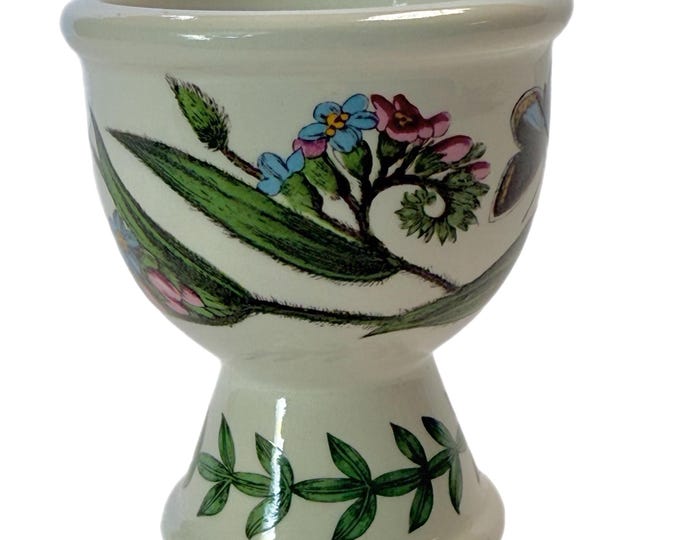 Vintage | Portmeirion Botanic Garden | Speedwell Single Egg Cup | Made in England Bone China | Coastal Grandma Grand Millennial