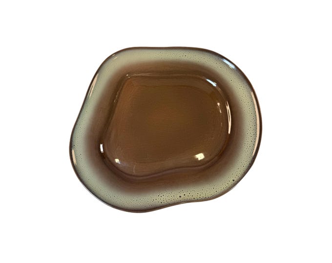 Large Serving Under plate | Tamac Pottery Frosty Fudge Brown | Perry Oklahoma | Mid Century MCM 1950s | abstract biomoric | Free Form