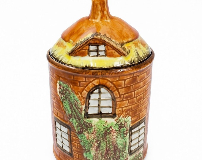 Canister Cookie Jar Ye Olde Cottage Price Kensington Cottage Ware England Ceramic Porcelain Vintage Farmhouse Cottage Core Granny Farmhouse