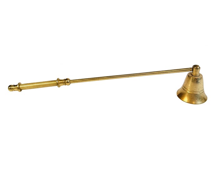Brass Candle Snuffer Rotating Cone Tool | Metal Candle Extinguisher Accessories | Home Decor Decorative Accents | Vintage Table Decor Gold