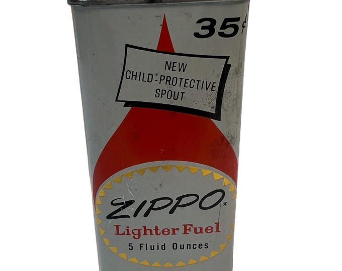 Vintage 35 cents  Zippo Lighter Fuel Fluid Tin Can 5 oz Advertising Collectible | Metal