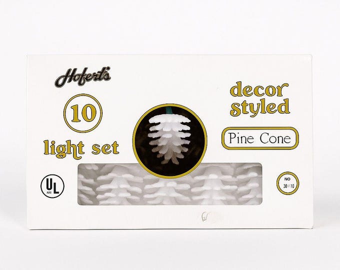 Christmas Lights Pine Cone String Light 10 Light Set Green Strand In Box Hoferts | Tree Lighting Mantle Swag Unique Vintage Decor Light
