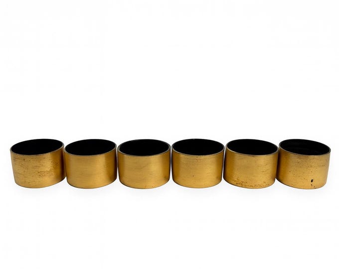 Napkin Rings Holder Gold Gilt Florentine Set 6