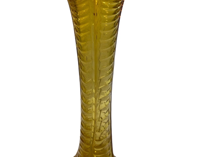 Northwood Drapery Variant Amber Vase Circa 1905 Swung Swing Vase