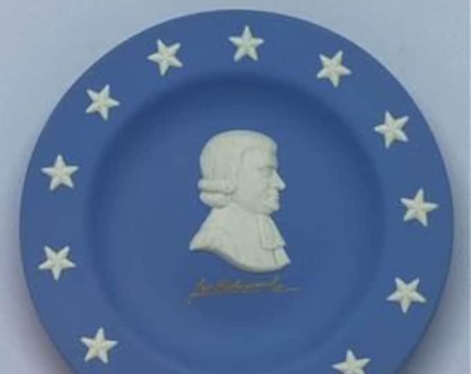 Vintage | Wedgewood Blue Jasperware | John Witherspoon | Trinket Soap Pin Dish | Declaration of Independence Signers | 13 State Series