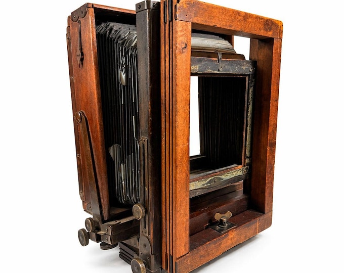 Field Camera Antique Kodak Eastman View No. 2, 8X10 Wooden & Brass View  with Extension Rail, Large Format Home Decor Photography