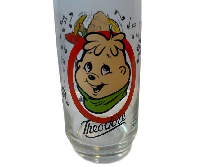 The Chipmunks Theodore Tumbler Drinking Glass | Hardees Collectible Vintage Bagdasania 85 | Saturday Morning Cartoons | Nostalgic Drinkware