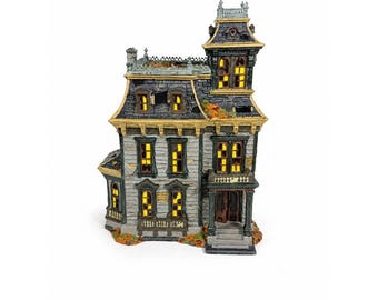 Halloween House Mordecai Mansion Dept. 56 Snow Village Fall Decorations 4025337 RETIRED Vintage Collectible Seasonal Decor