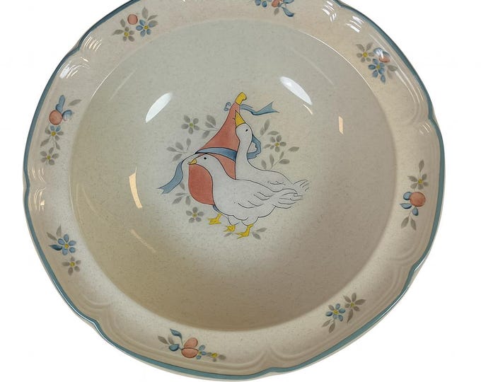 Marmalade  International Vegetable Bowl| Vintage Stoneware Dishes | Replacement China | Granny Grandma Cottage Core | Blue Ribbon Geese