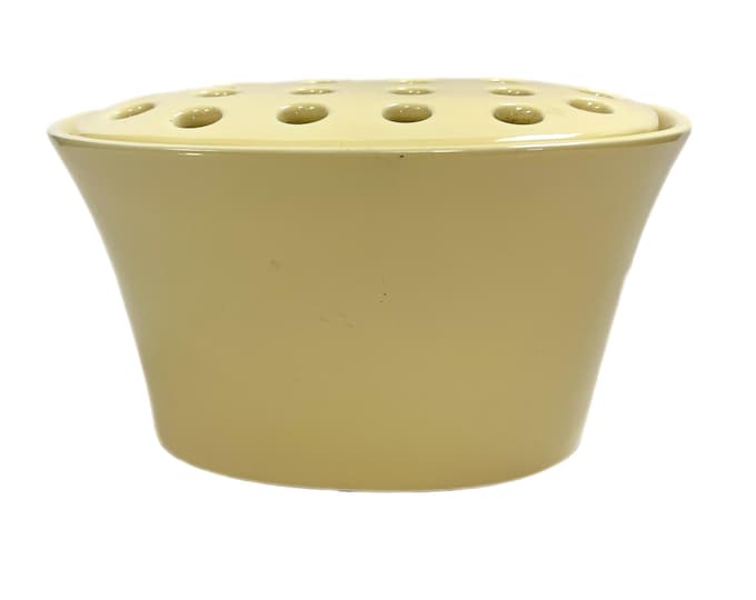Oval Floral Vase Built in Frog | Southern Living At Home Arrange-It-Easy Soft Yellow Oval Flower Arrangement | Traditional Grand Millennial