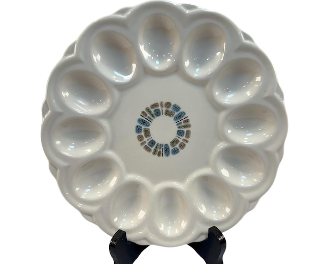 Vintage Temporama Deviled Eggs Canonsburg | Serving Party Plate Egg Platter | Mid Century Atomic Design | Serving Piece | Retro MCM Kitschy