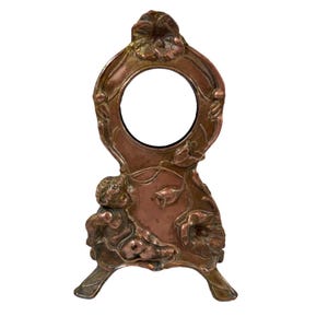 Clock Case Housing Cast Metal Brass Bronze | Ornate Mantle Clock Victorian Art Deco Nouveau | Flowers Floral Cherub | Home Decor Decorative