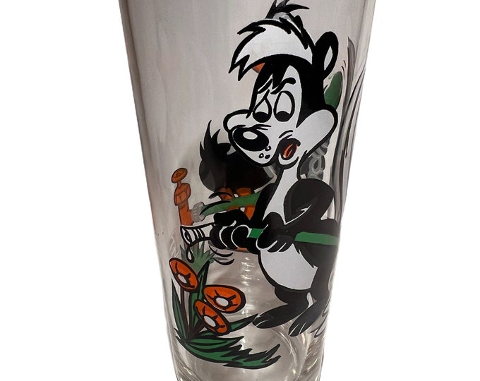 1976 Pepe Le Pew Daffy Duck Glass Looney Tunes Warner Bro Pepsi Collector Series