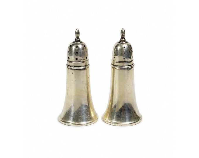 Weighted Sterling Silver Crown Salt & Pepper Shakers set 68 g