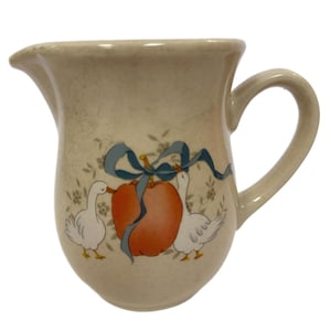 Vintage Marmelade Gänse Gans Kleiner Krug | International Stoneware Japan | Schleifenapfel | Häuschen Kern Oma Kern | Bauernhaus 24 Unze