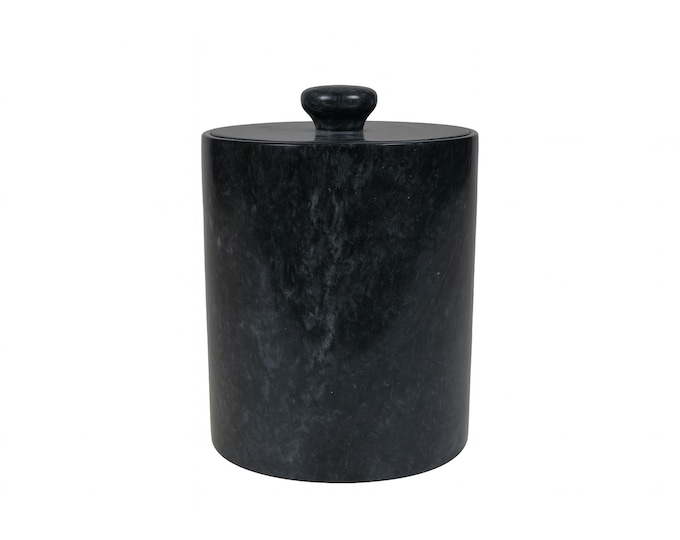 Marble Ice Bucket Wine Chiller Cooler | Black White Vein | Barware Vintage Mid Century MCM Hollywood Regency Retro Bar Housewarming Wedding
