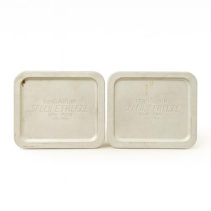 Aluminium Gefrierbehälter |  &quot;Bernardin Speed-E-Freeze&quot; Pint Set 2 | Vintage 1950er Jahre Vorratsdose aus Blech Kochgeschirr Mid Century