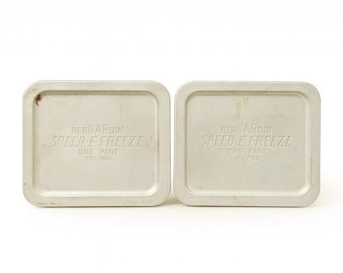 Aluminum Freezer Container |  "Bernardin Speed-E-Freeze" One Pint Set 2 | Vintage 1950s Food Storage Kitchenware Pan | Cookware Mid Century