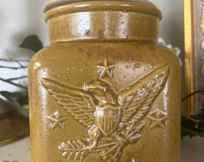 Bicentennial Eagle Vintage Stoneware Canister by Chatham Pottery