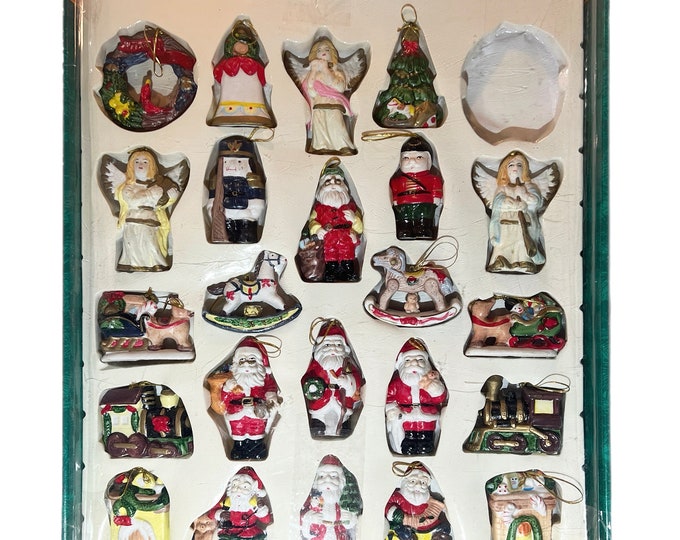 23 Vintage 1980s K-Mart Porcelain Christmas Ornaments Original Box Trim A Home