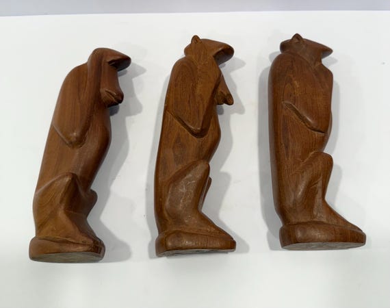 Mid Century MCM | Vintage Retro |teak Wood Wooden Figurines