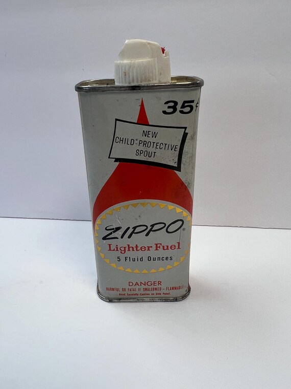 Vintage 35 Cents Zippo Lighter Fuel Fluid Tin Can 5 Oz