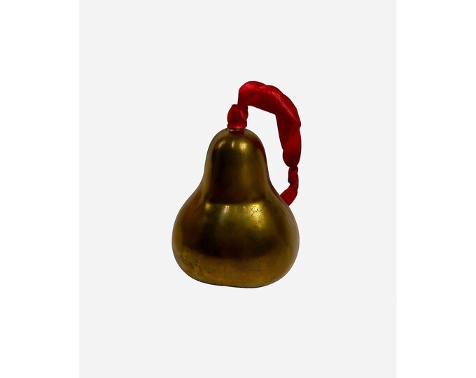 Brass Pear shaped Ornament Life sized Christmas Tree Home Decor Decorative Accents Holiday Patina Unique Decor