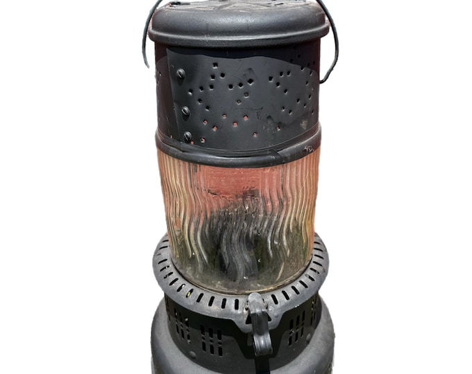 Vintage Antique | Perfection Oil kerosene Heater | Night Light Conversion | Farmhouse Primitive Country Cottage Core Granny Core | Black