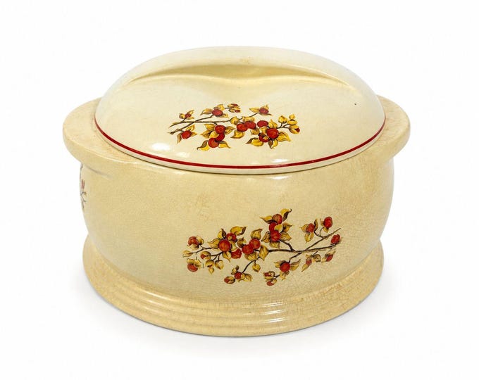 Ironstone Lidded Casserole 2.25 qt Vintage Universal Cambridge Pottery BitterSweet  Made Farmhouse Rustic Primitive Granny Core