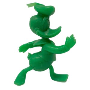 Jahrgang | Disney Donald Duck Louis Marx | Grün | Walt Disney Vintage Spielzeug Plastikfigur 1960er Jahre Sammlergeschenk Dekor Figur Andenken