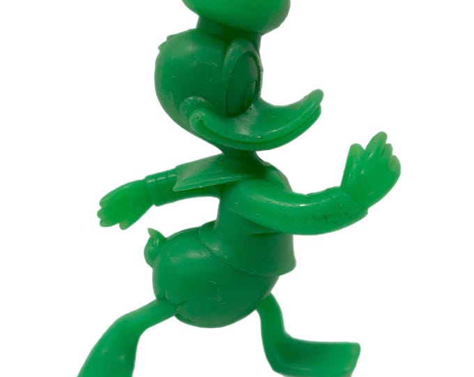 Vintage | Disney Donald Duck Louis Marx | Green | Walt Disney vintage toy plastic figure 1960s collectible gift decor figurine souvenir